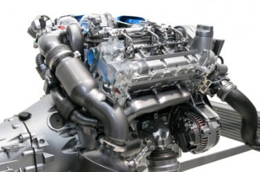 An automobile engine. An automobile engine.