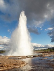 The eruption of a geyser. The eruption of a geyser.
