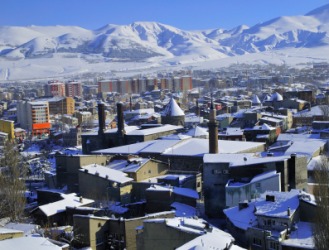 Snowy rooftops in the city of Erzurum. Snowy rooftops in the city of Erzurum.