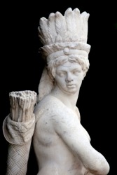 A closeup of a statue of Artemis. A closeup of a statue of Artemis.