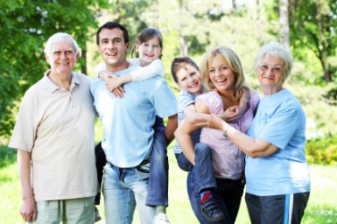 A portrait of an extended family. A portrait of an extended family.