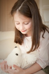 A little girl with her favorite toy. A little girl with her favorite toy.