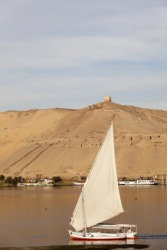 A felucca sailing on the Nile. A felucca sailing on the Nile.
