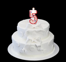 A cake for a child's fifth birthday. A cake for a child's fifth birthday.