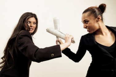 Two women having a fight. Two women having a fight.