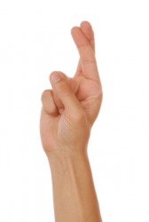 The letter R using fingerspelling. The letter R using fingerspelling.