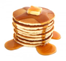 A stack of flapjacks. A stack of flapjacks.