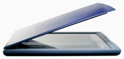 A flatbed scanner. A flatbed scanner.