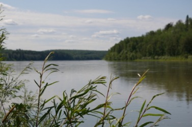The Athabasca River. The Athabasca River.