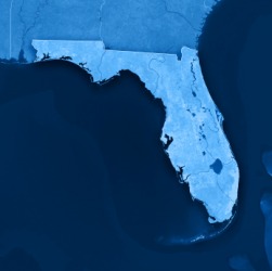 A topographic map of Florida. A topographic map of Florida.