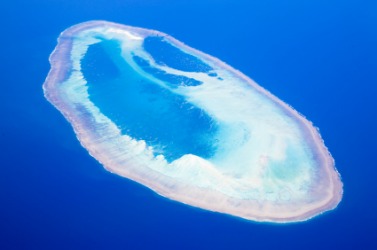 A coral atoll. A coral atoll.