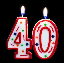 Candles for a fortieth birthday. Candles for a fortieth birthday.