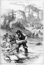 Engraving of a forty-niner. Engraving of a forty-niner.