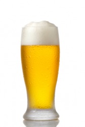 Froth on a glass of beer. Froth on a glass of beer.