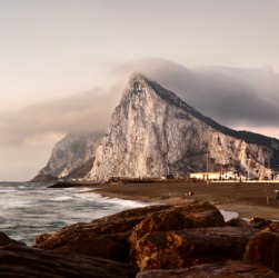 Gibraltar at dawn. Gibraltar at dawn.