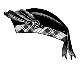 A drawing of a glengarry. A drawing of a glengarry.