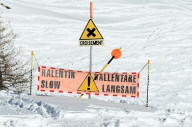 Avalanche warning signs. Avalanche warning signs.