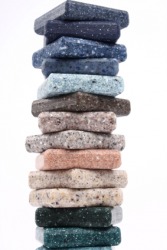 Pieces of different colored granite. Pieces of different colored granite.