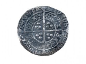 A silver groat from the fifteenth century. A silver groat from the fifteenth century.