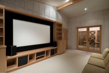 A modern home theater. A modern home theater.