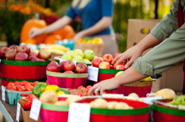 Homegrown vegetables at a farmer's market. Homegrown vegetables at a farmer's market.