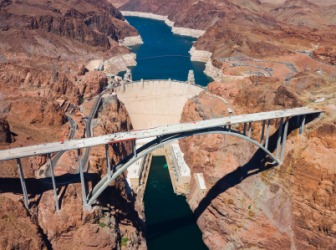 A view of Hoover Dam. A view of Hoover Dam.