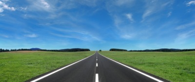 The road disappears into the horizon. The road disappears into the horizon.