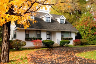 A house in Autumn. A house in Autumn.