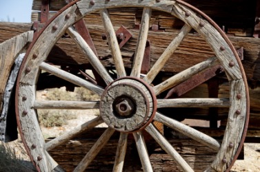 The hub of an old wagon wheel. The hub of an old wagon wheel.