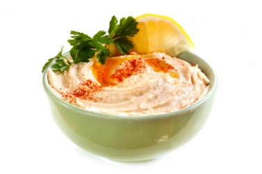 A bowl of hummus. A bowl of hummus.