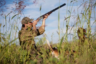 A man out hunting. A man out hunting.