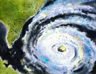 Aerial view of a hurricane. Aerial view of a hurricane.