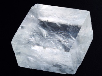 A cube of Iceland spar. A cube of Iceland spar.