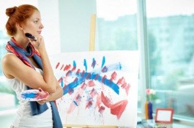 An artist imagines her next work. An artist imagines her next work.