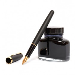 A bottle of india ink. A bottle of india ink.