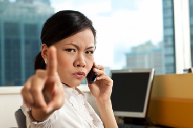 This woman does not want you to interrupt. This woman does not want you to interrupt.