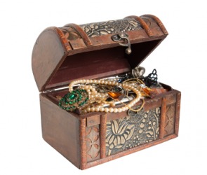 A chest full of jewels. A chest full of jewels.