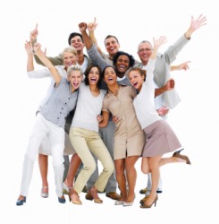 A jovial group of people. A jovial group of people.