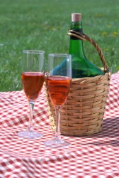 Two glasses of jug wine. Two glasses of jug wine.