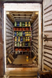 Ceramic pots in a kiln. Ceramic pots in a kiln.