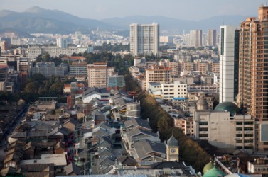 The city of Kunming. The city of Kunming.