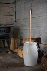 An antique churn for making butter. An antique churn for making butter.