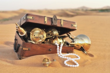 A chest of pirate treasure. A chest of pirate treasure.
