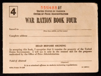 American World War II ration book. American World War II ration book.