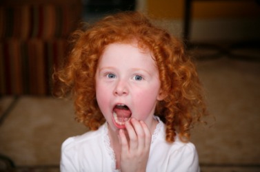 A gaping little girl. A gaping little girl.