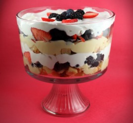 A delicious trifle desert. A delicious trifle desert.