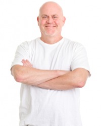 A sneering man. A sneering man.