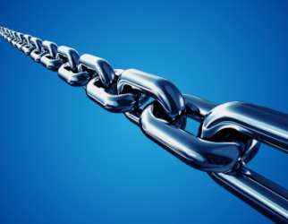 Links in a chain. Links in a chain.