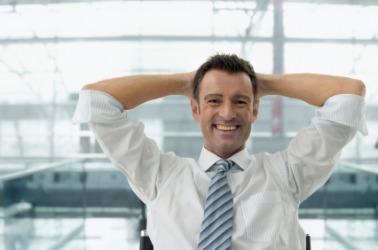 A laid-back businessman. A laid-back businessman.