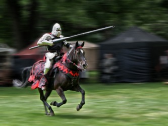 A knight carrying a lance. A knight carrying a lance.